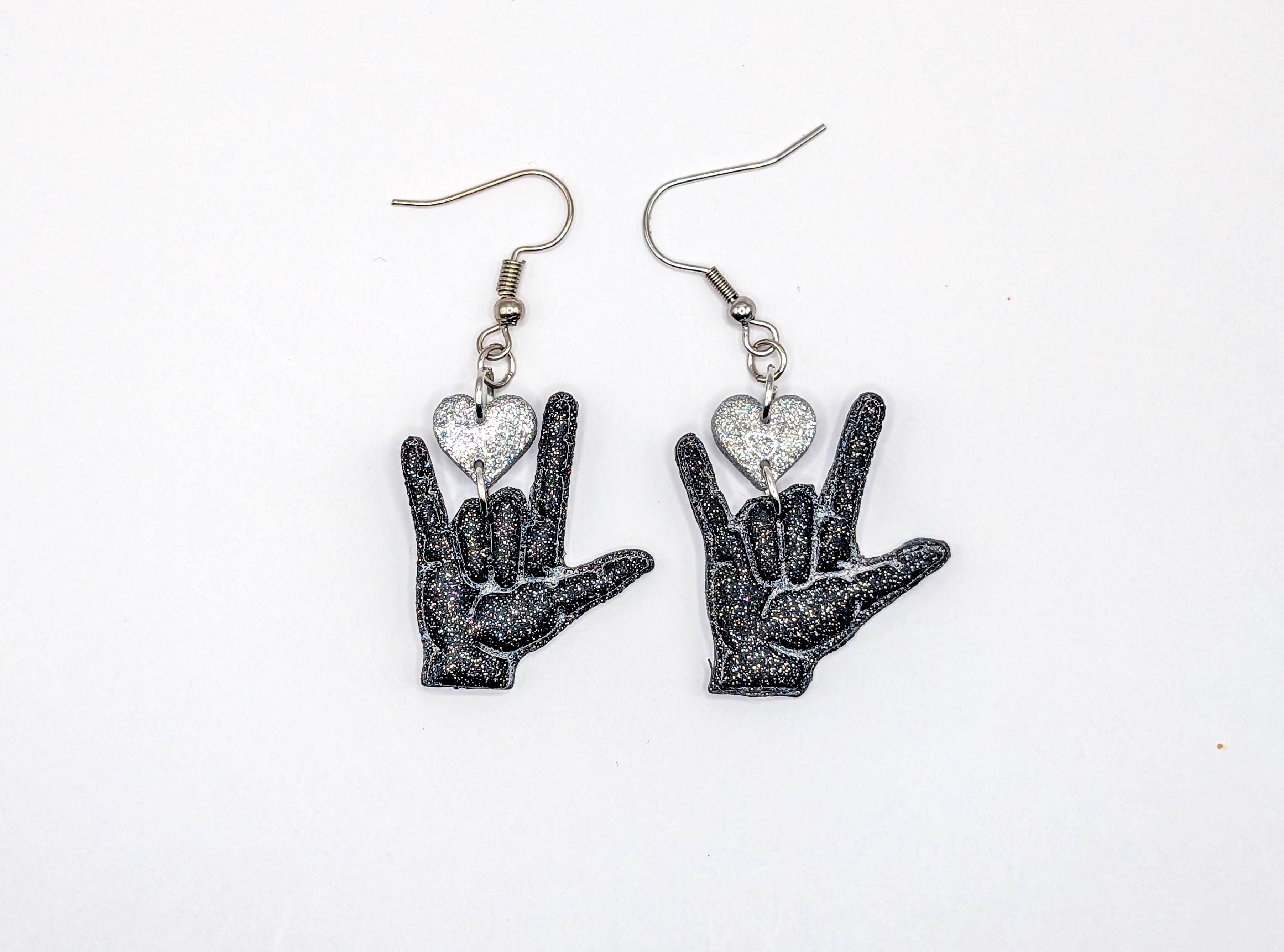 Deaf Pride American Sign Language I Love You Earrings