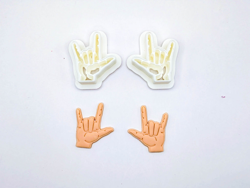 ASL I Love You Polymer Clay Stamp, Jewelry Scale Tool for Clay Earrings and Charms