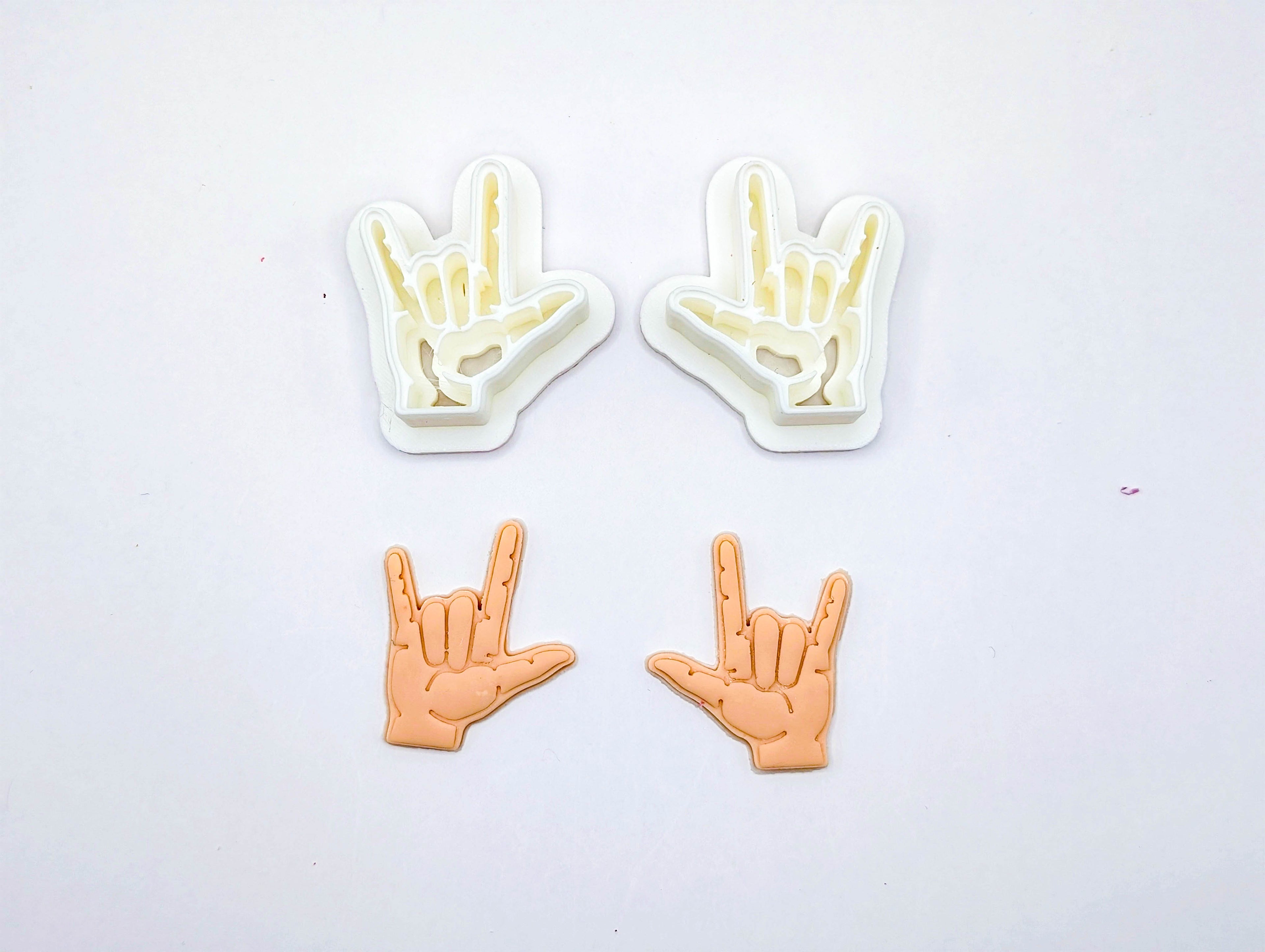 ASL I Love You Polymer Clay Stamp, Jewelry Scale Tool for Clay Earrings and Charms