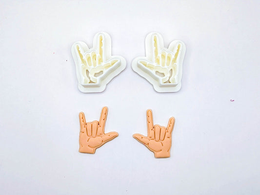 ASL I Love You Polymer Clay Stamp, Jewelry Scale Tool for Clay Earrings and Charms