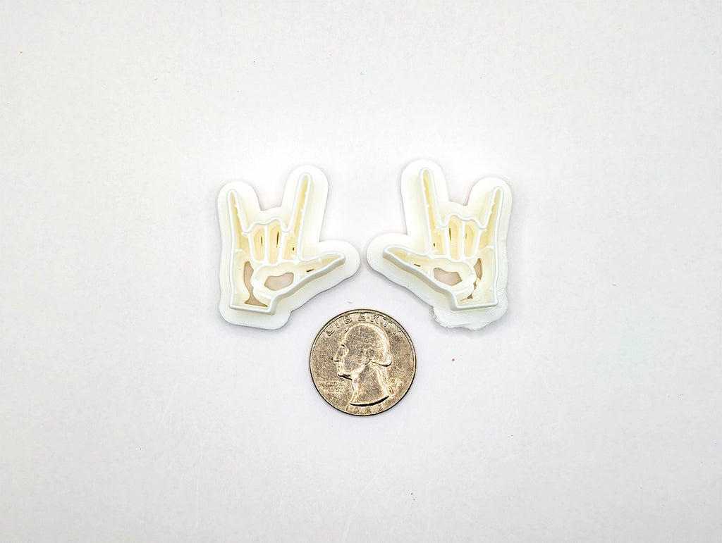 ASL I Love You Polymer Clay Stamp, Jewelry Scale Tool for Clay Earrings and Charms