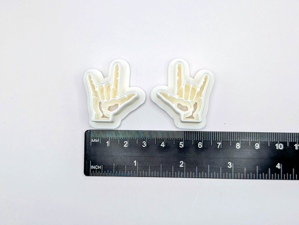 ASL I Love You Polymer Clay Stamp, Jewelry Scale Tool for Clay Earrings and Charms