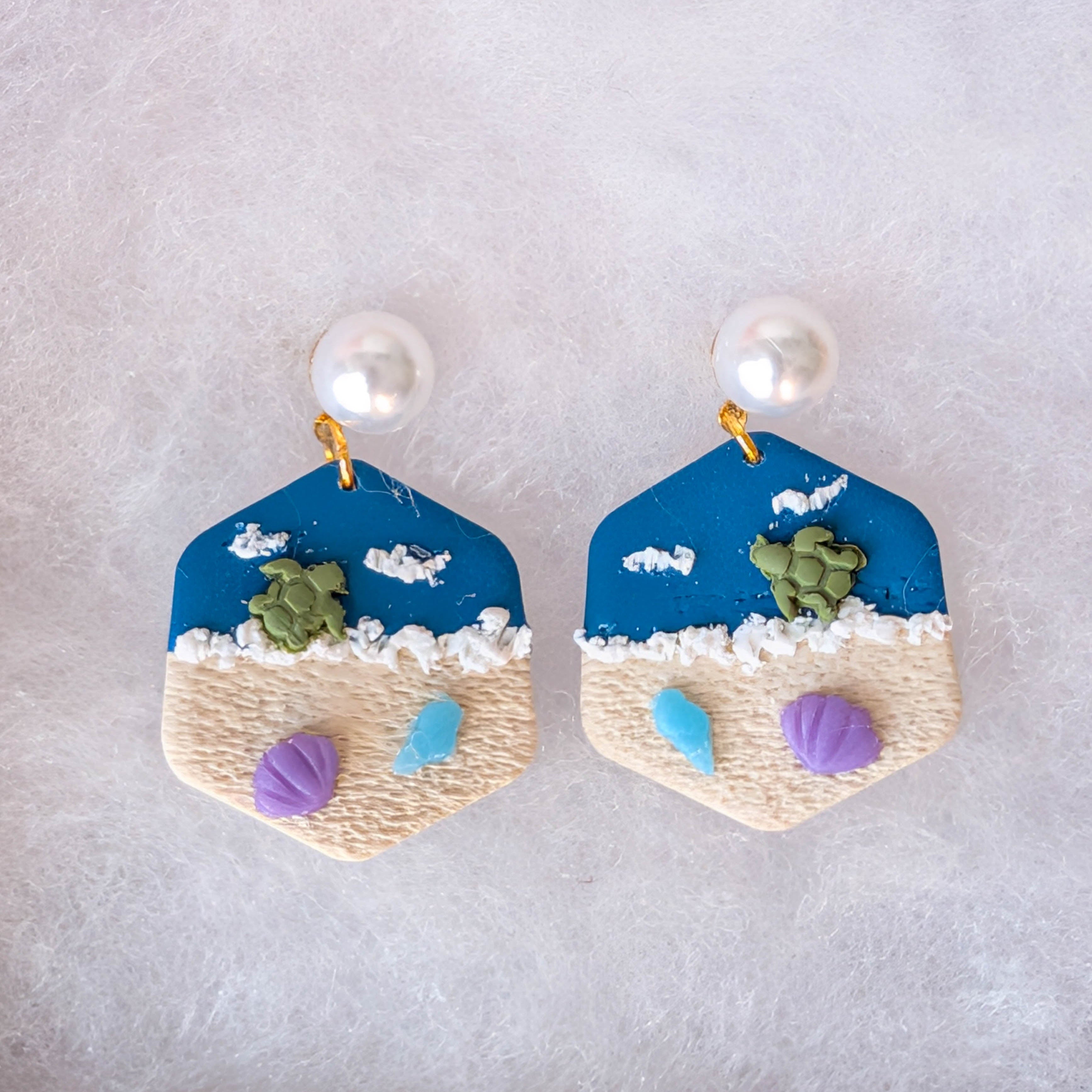 Whimsical  Beach Lightweight Statement Earrings