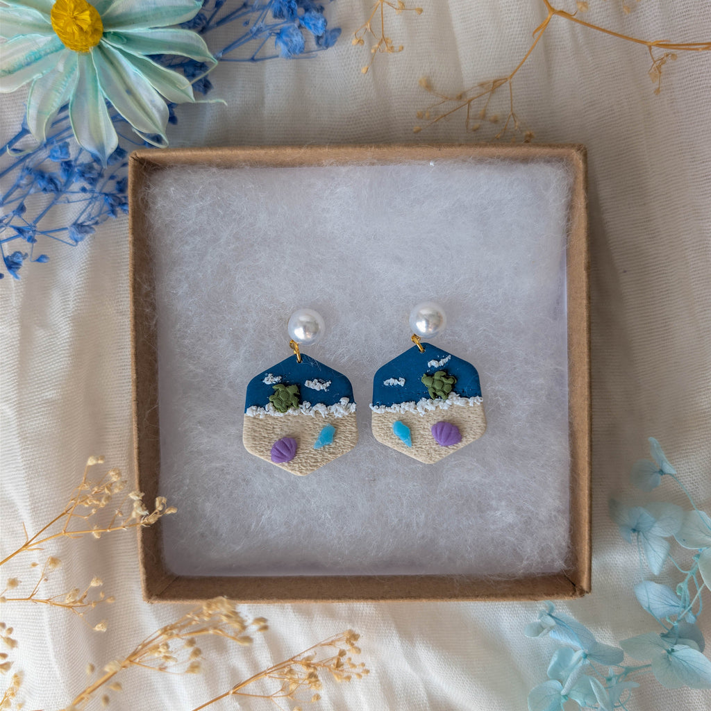 Whimsical  Beach Lightweight Statement Earrings