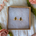 Handmade Sculptural Bee Stud Earrings