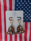 Liberty Bell Bookcase Clay Earrings for Booklover Fourth of July Style