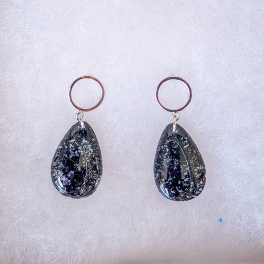Modern Dark Terrazzo Drop Earrings