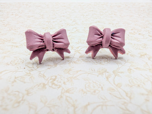 Cottagecore Polymer Clay Bow Stud Earrings