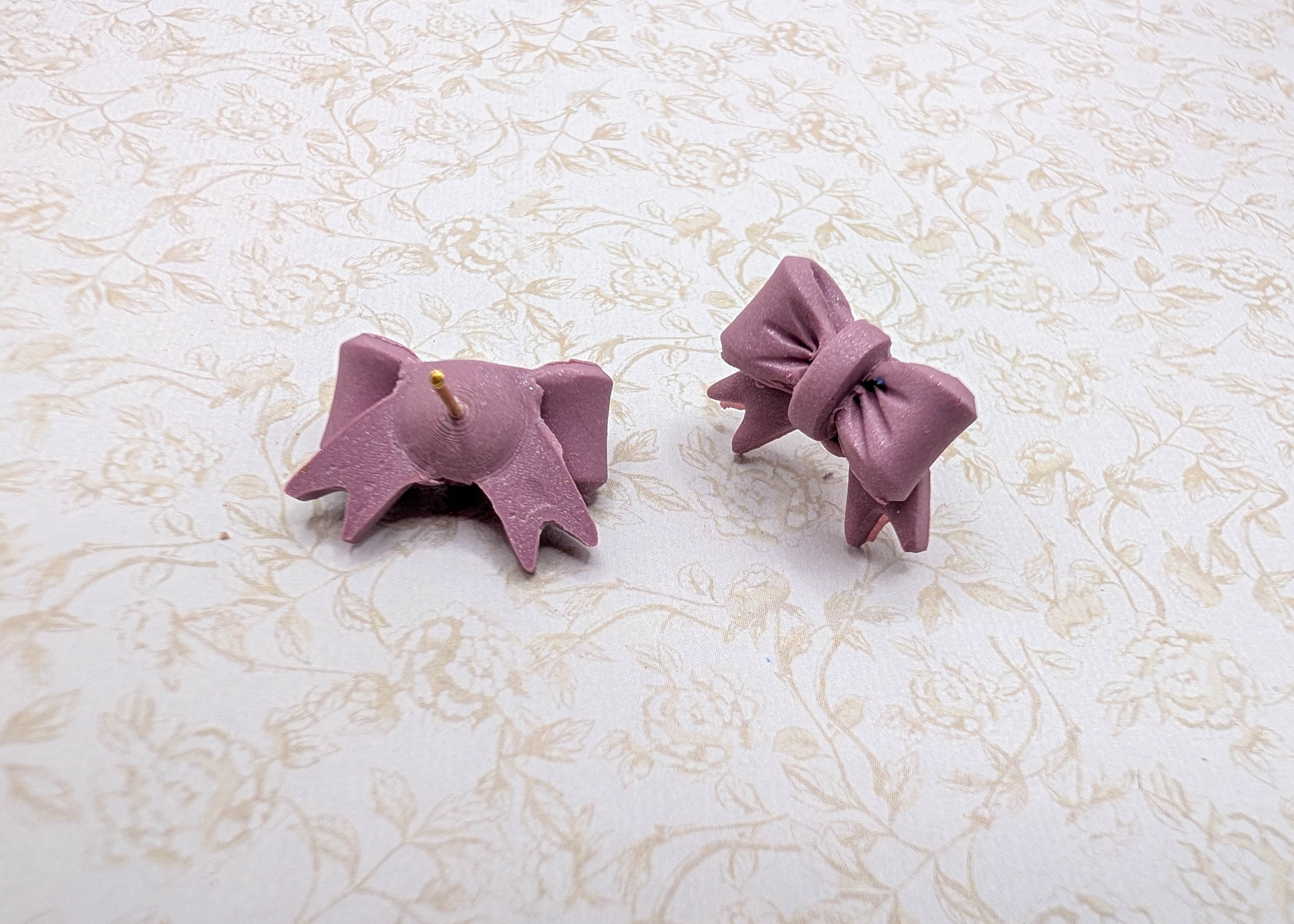 Cottagecore Polymer Clay Bow Stud Earrings