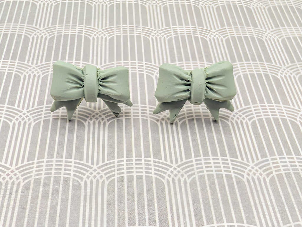Cottagecore Polymer Clay Bow Stud Earrings
