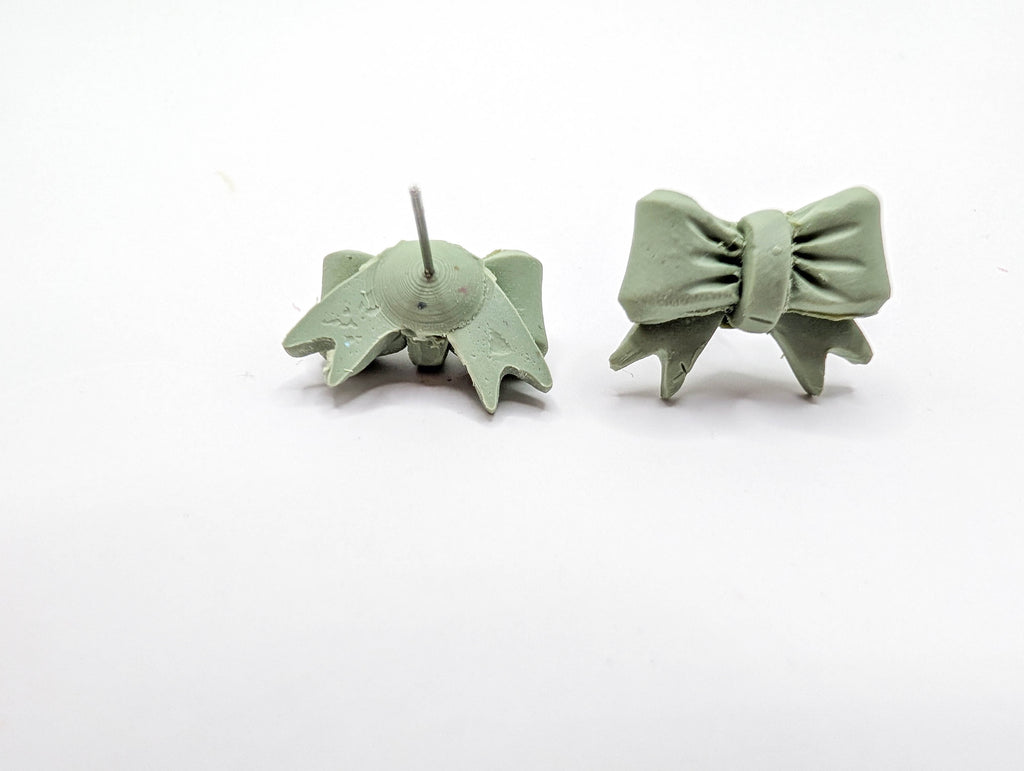 Cottagecore Polymer Clay Bow Stud Earrings