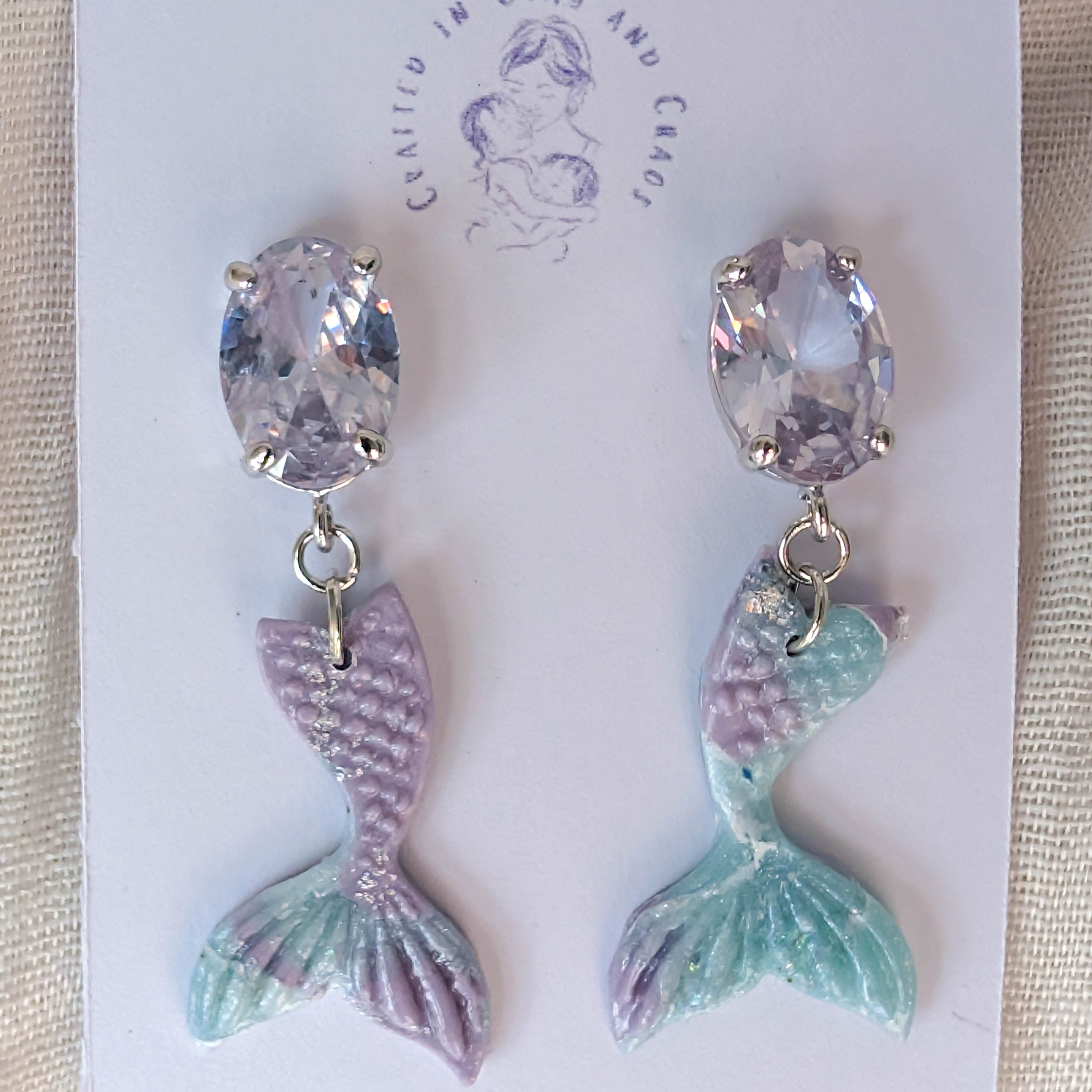 Whimsical Ocean Marble Clay Earrings for Beach Vacation Style