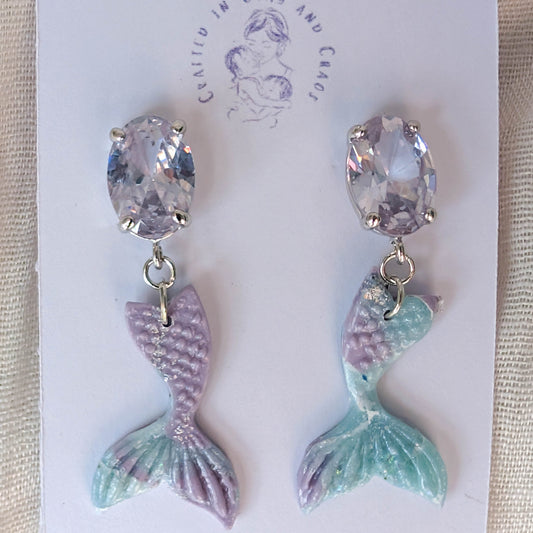 Whimsical Ocean Marble Clay Earrings for Beach Vacation Style