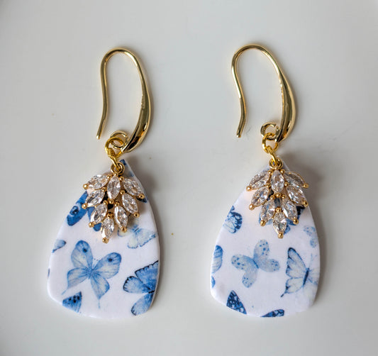 Whimsical Blue Butterfly Earrings