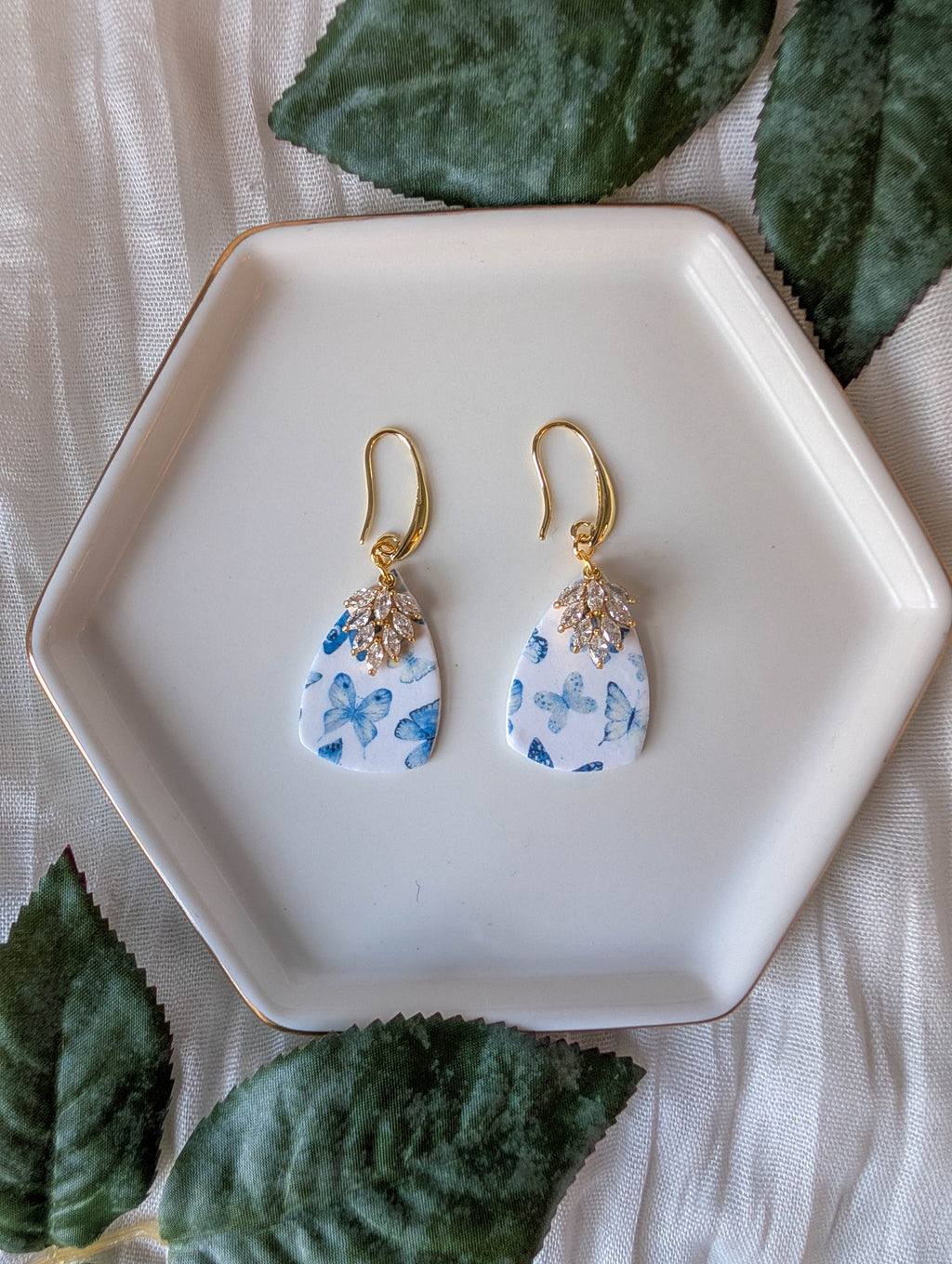Whimsical Blue Butterfly Earrings