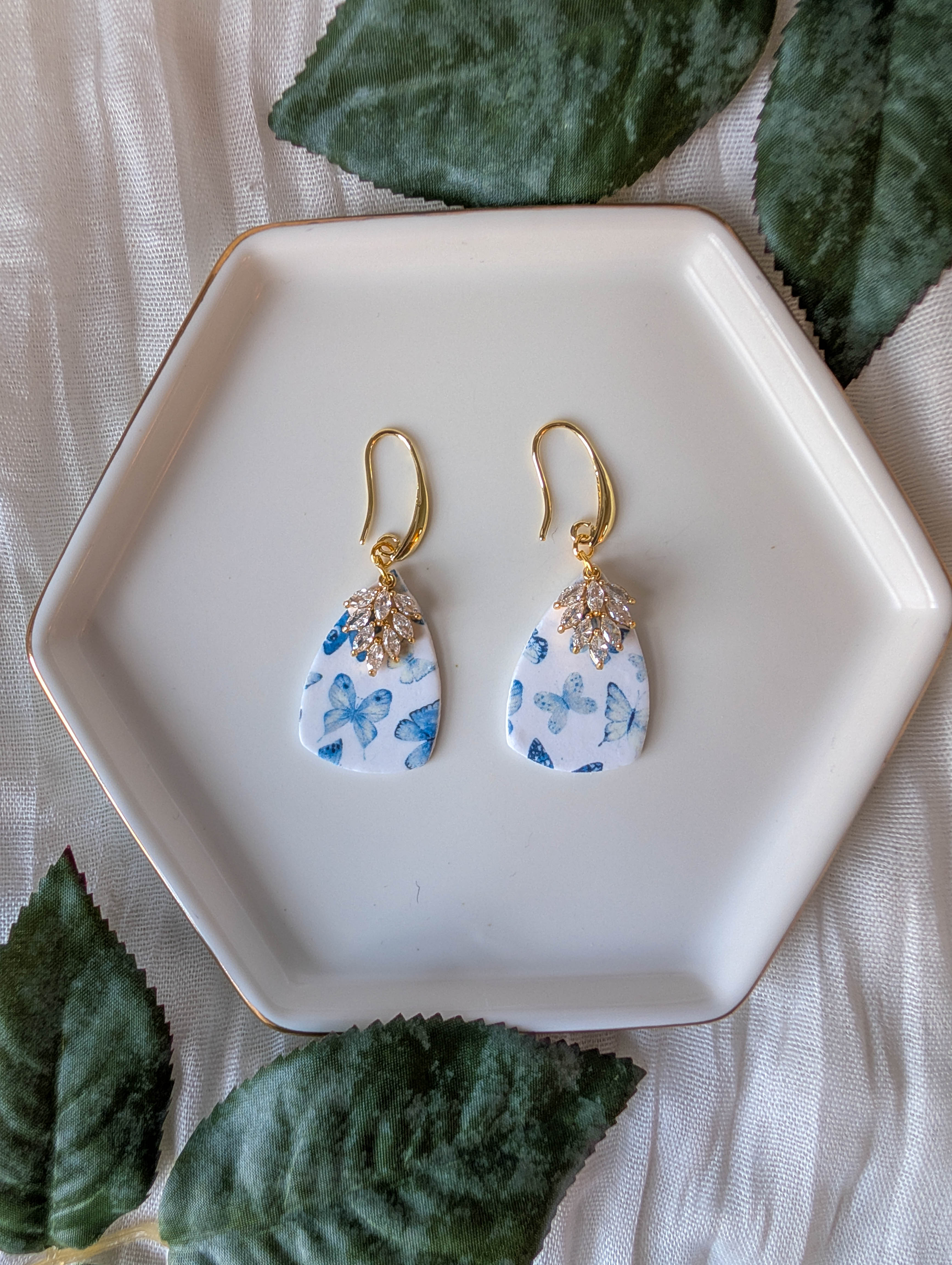 Whimsical Blue Butterfly Earrings