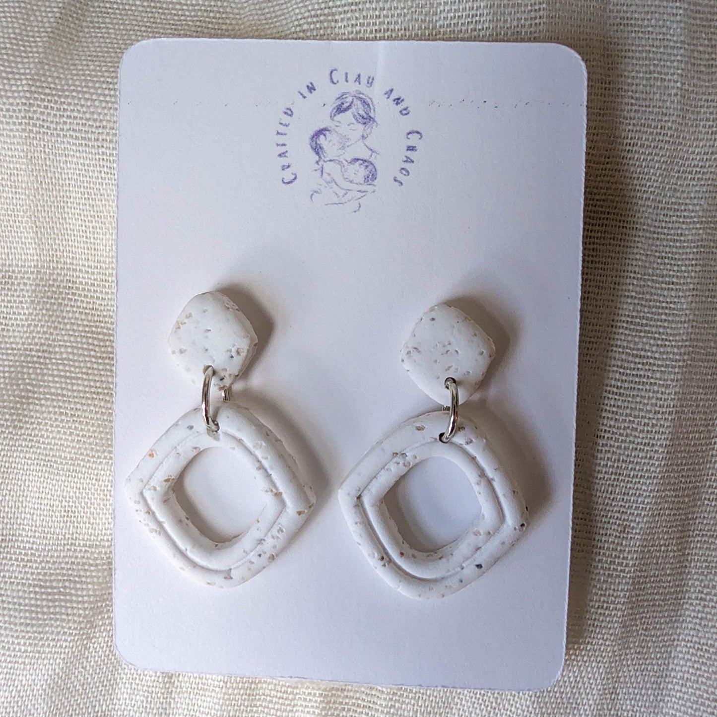 Double Diamond Cape Cod Sand Earrings, Handcrafted Lightweight Beach Jewelry for Summer Markets and Girls Trip