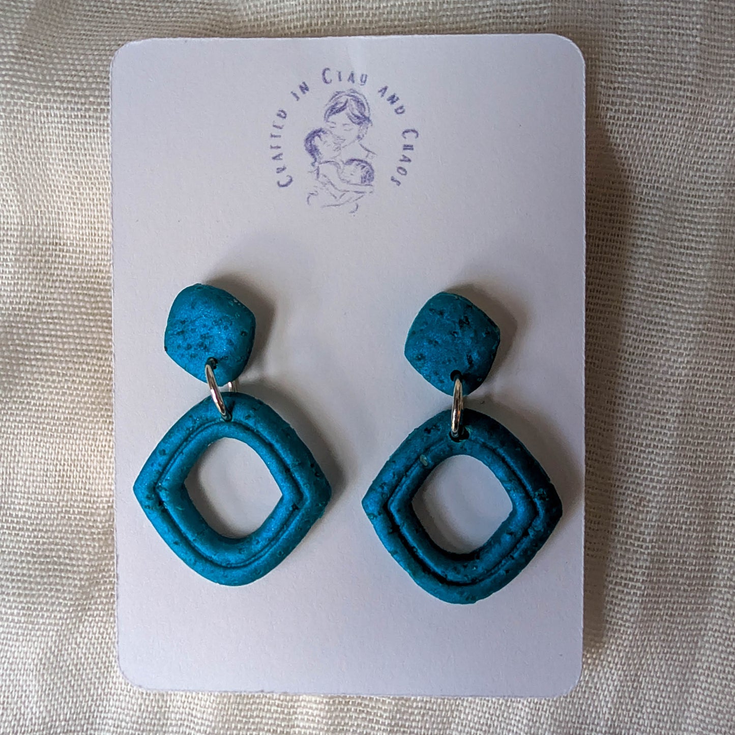 Double Diamond Cape Cod Sand Earrings, Handcrafted Lightweight Beach Jewelry for Summer Markets and Girls Trip