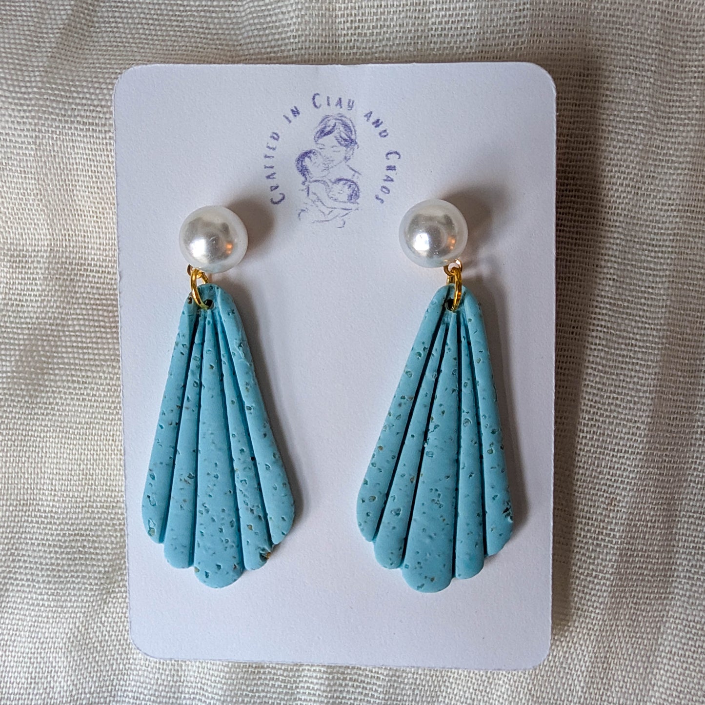 Cape Cod Sand Long Shell Earrings, Long Pearl Coastal Earrings, Handmade Beach Jewelry for Mother of Bride or Summer Officewear