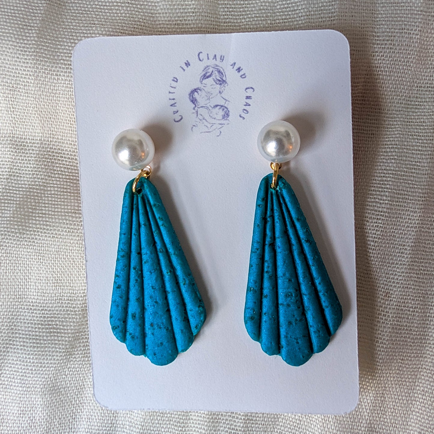 Cape Cod Sand Long Shell Earrings, Long Pearl Coastal Earrings, Handmade Beach Jewelry for Mother of Bride or Summer Officewear