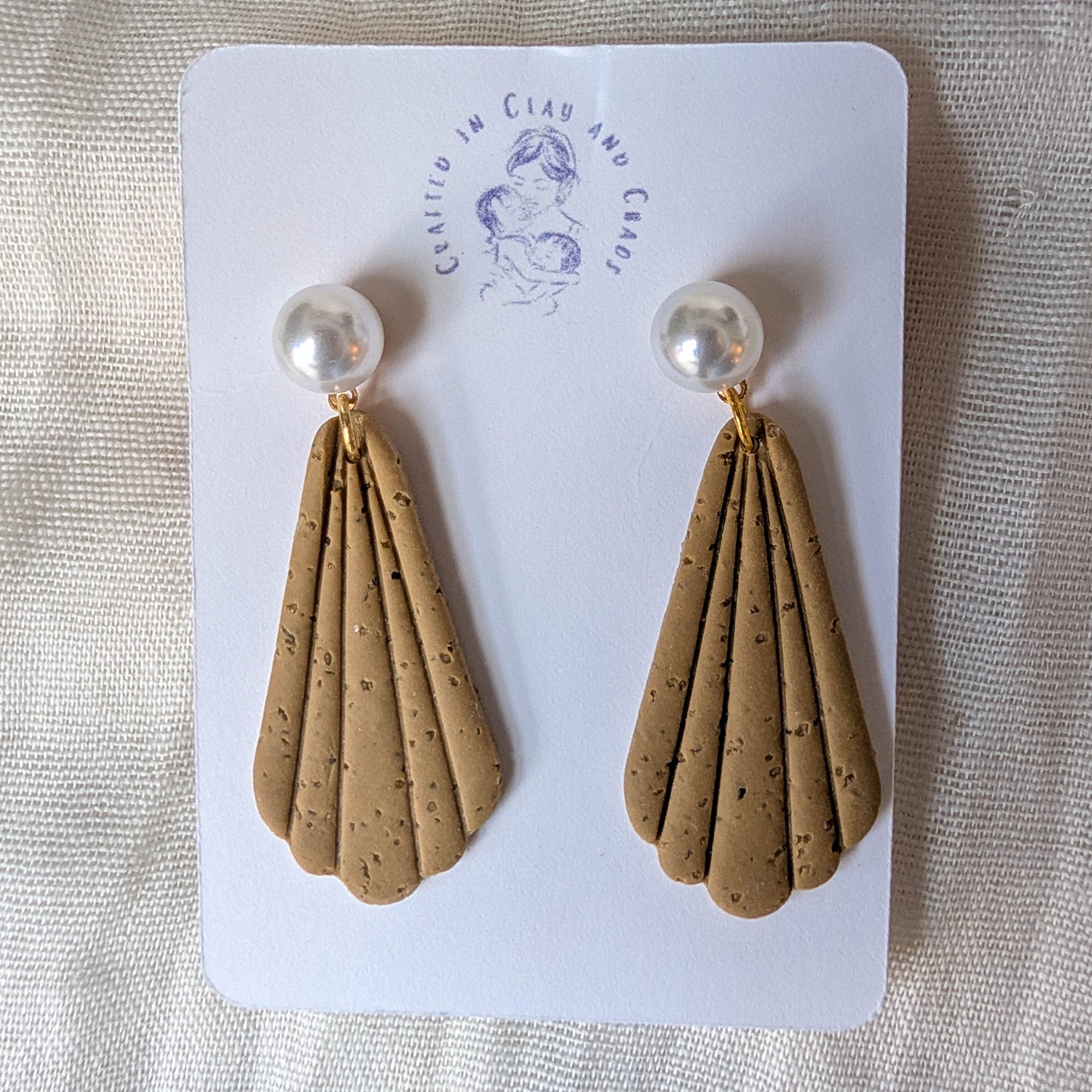 Cape Cod Sand Long Shell Earrings, Long Pearl Coastal Earrings, Handmade Beach Jewelry for Mother of Bride or Summer Officewear