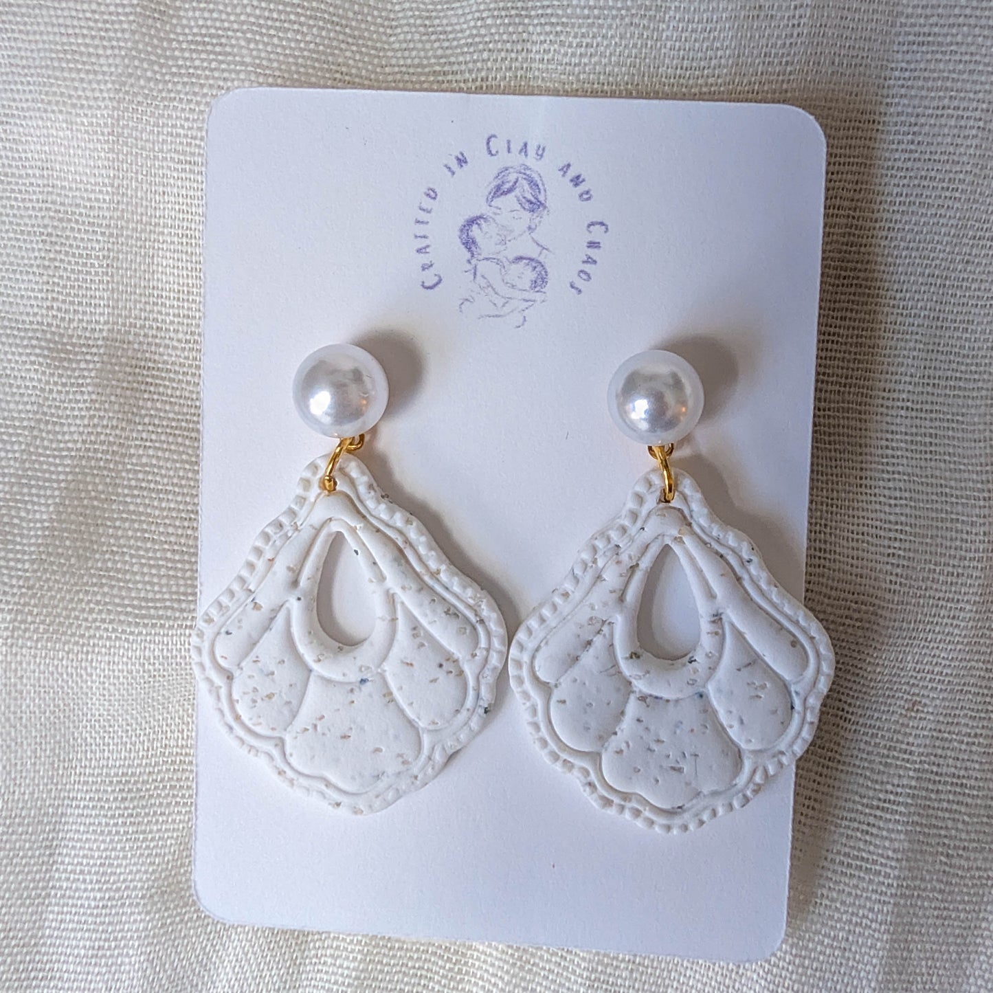 Cape Cod Sand Shell Earrings, Handmade Beach Jewelry for Summer Work Outfit or Wedding Guest