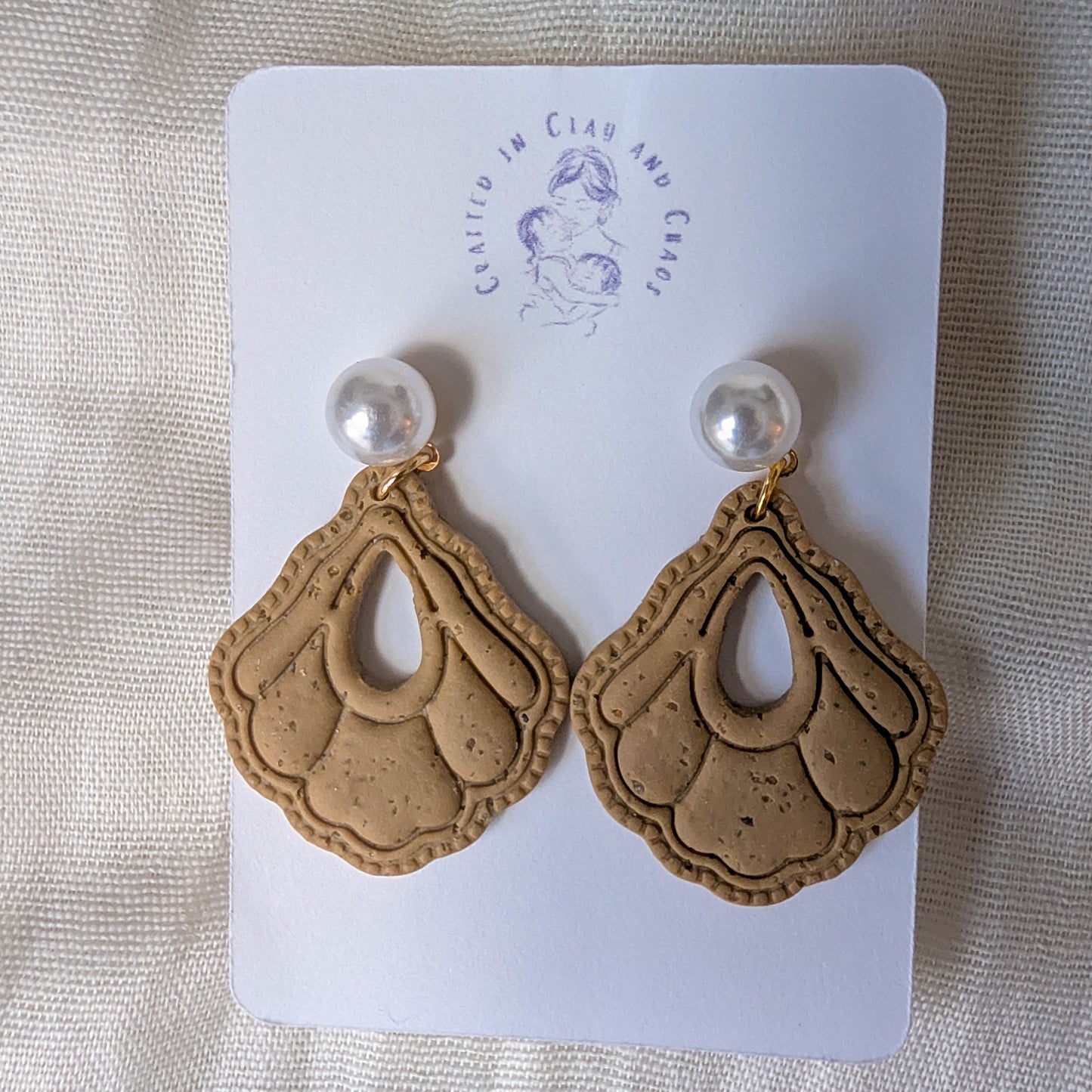 Cape Cod Sand Shell Earrings, Handmade Beach Jewelry for Summer Work Outfit or Wedding Guest