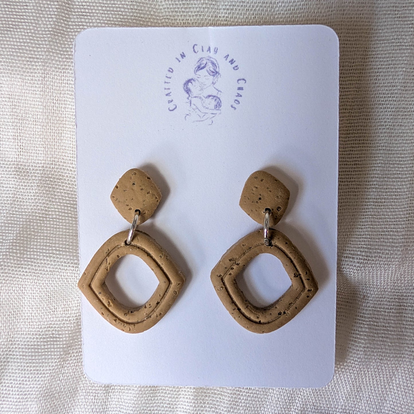 Double Diamond Cape Cod Sand Earrings, Handcrafted Lightweight Beach Jewelry for Summer Markets and Girls Trip