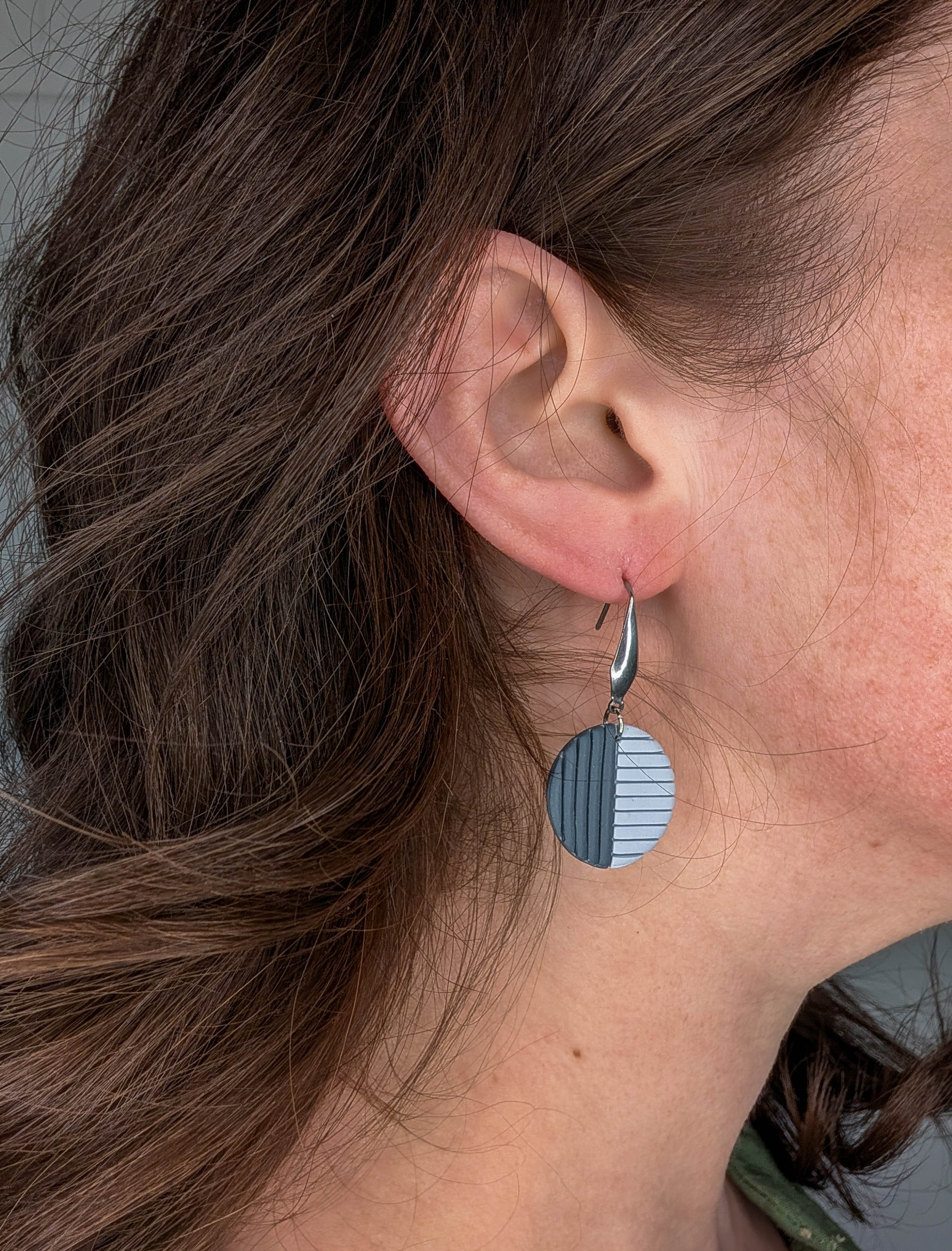Neutral Color Block Geometric Earrings
