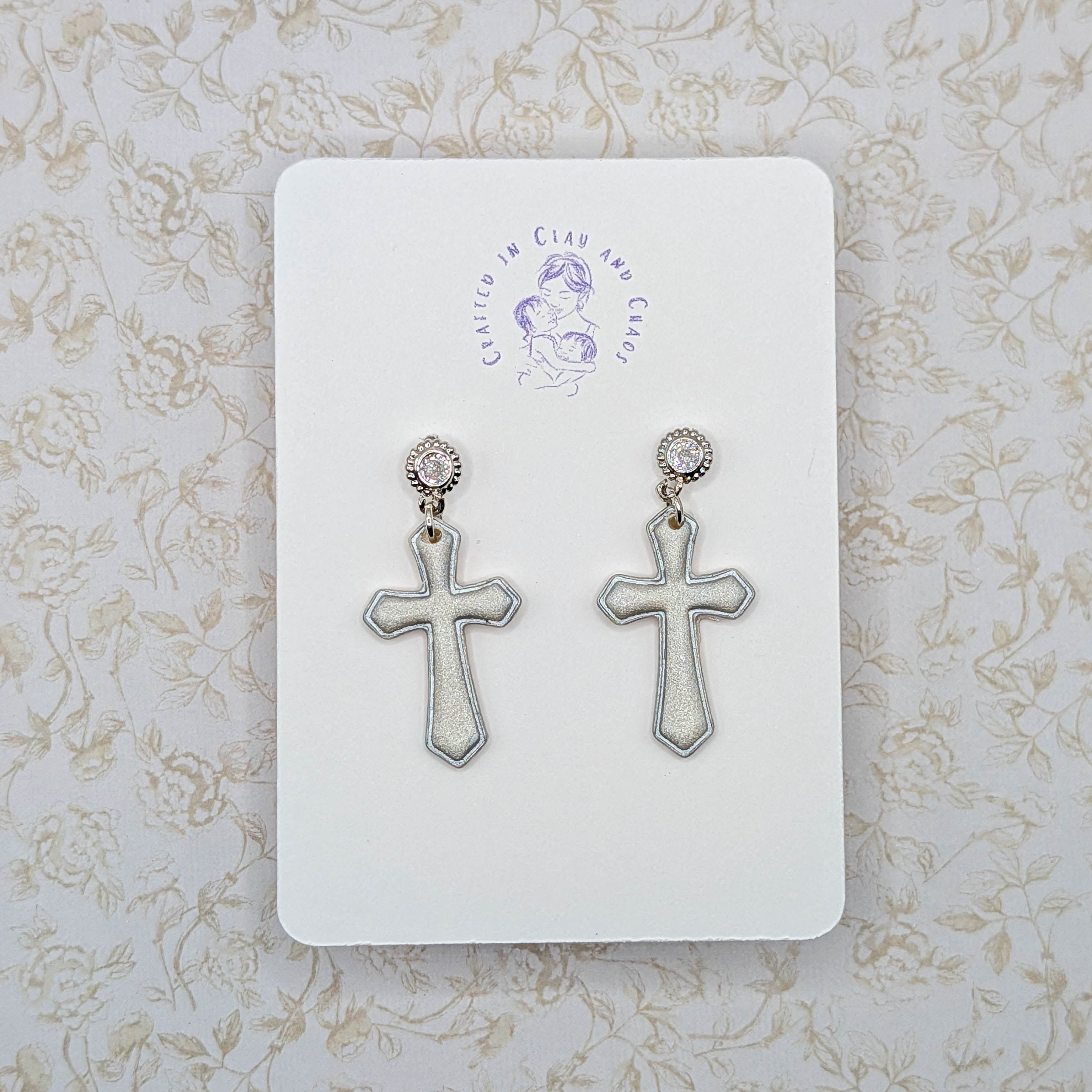Minimalist Silver Cross Earrings
