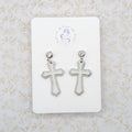 Minimalist Silver Cross Earrings