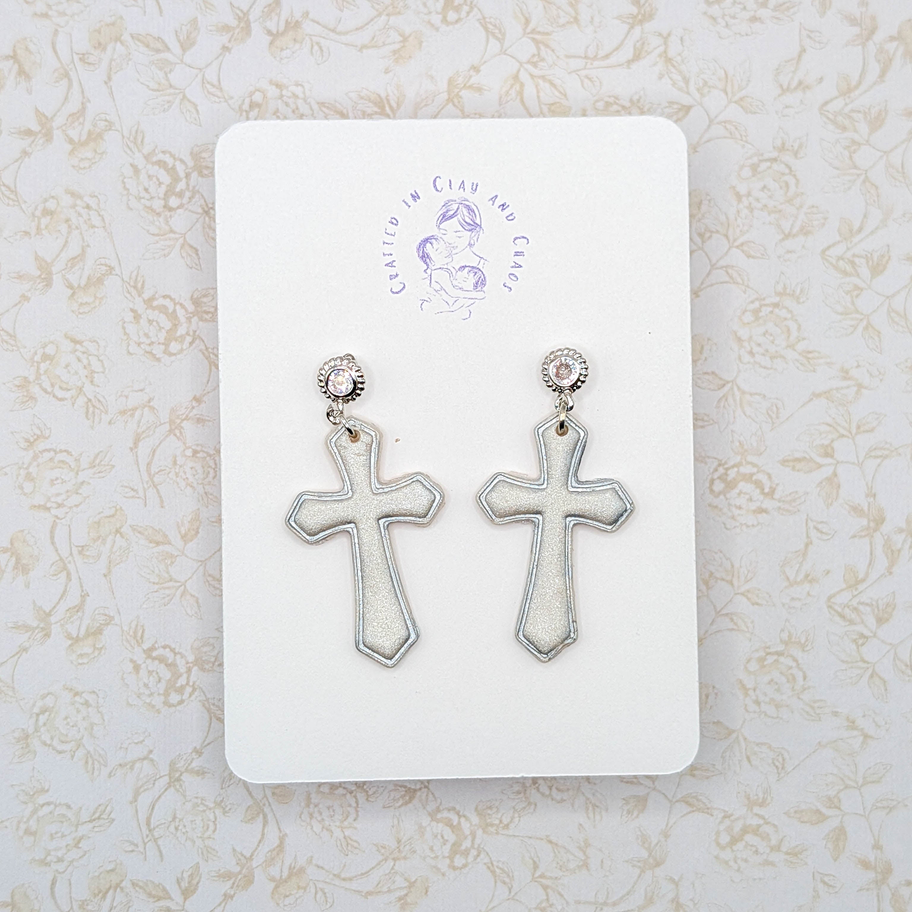 Minimalist Silver Cross Earrings