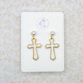 Minimalist Gold Cross Earrings