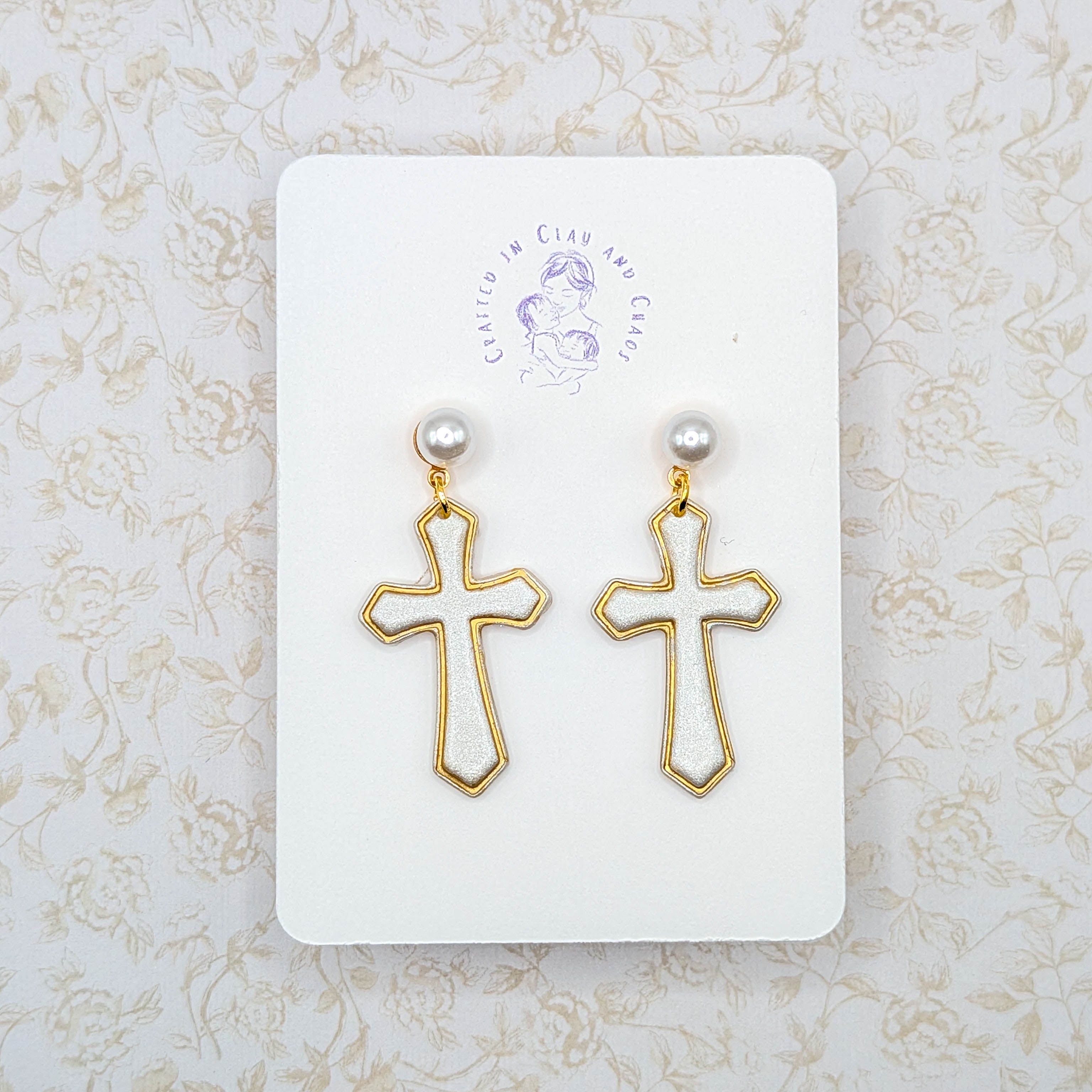 Minimalist Gold Cross Earrings