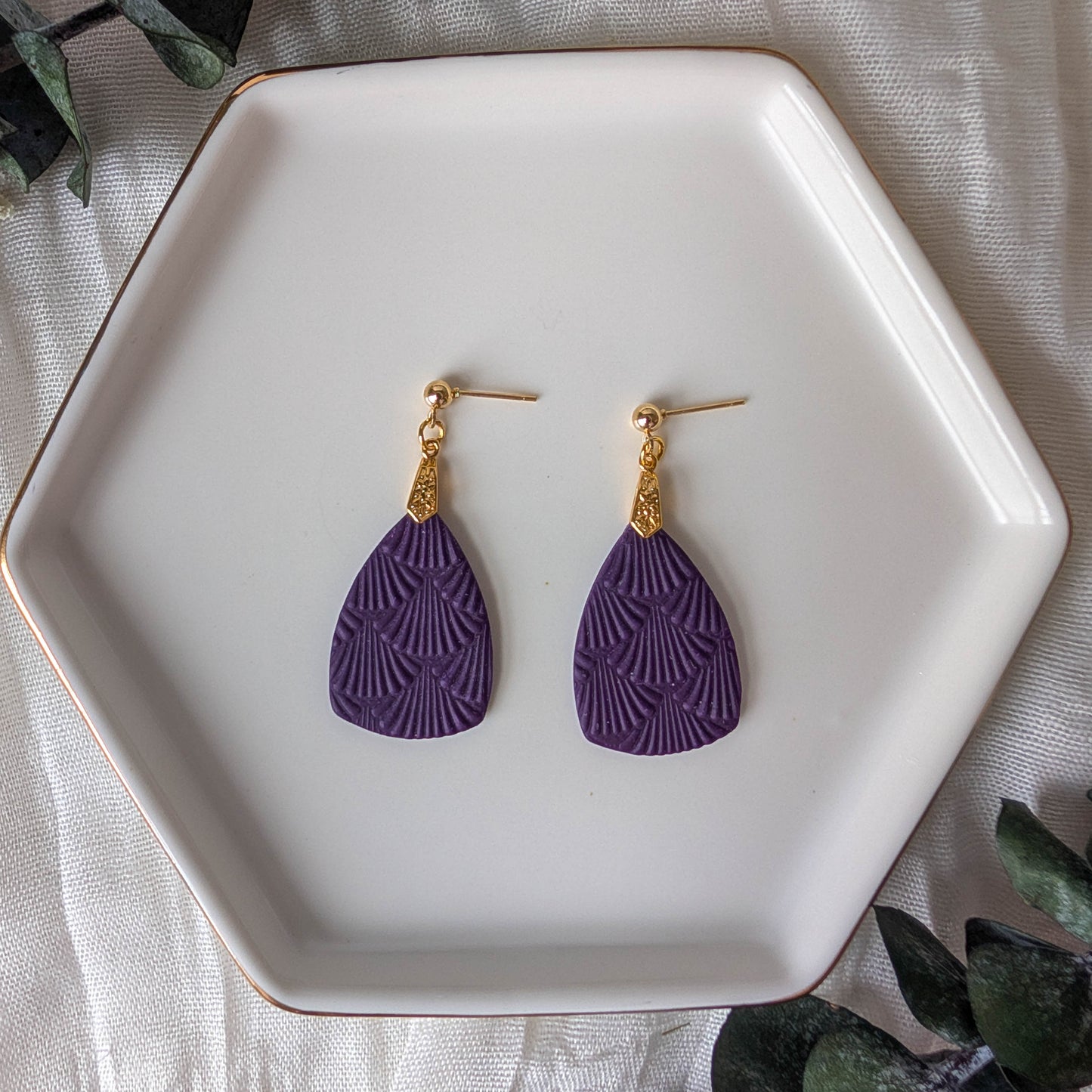 Moody Purple Statement Dangles