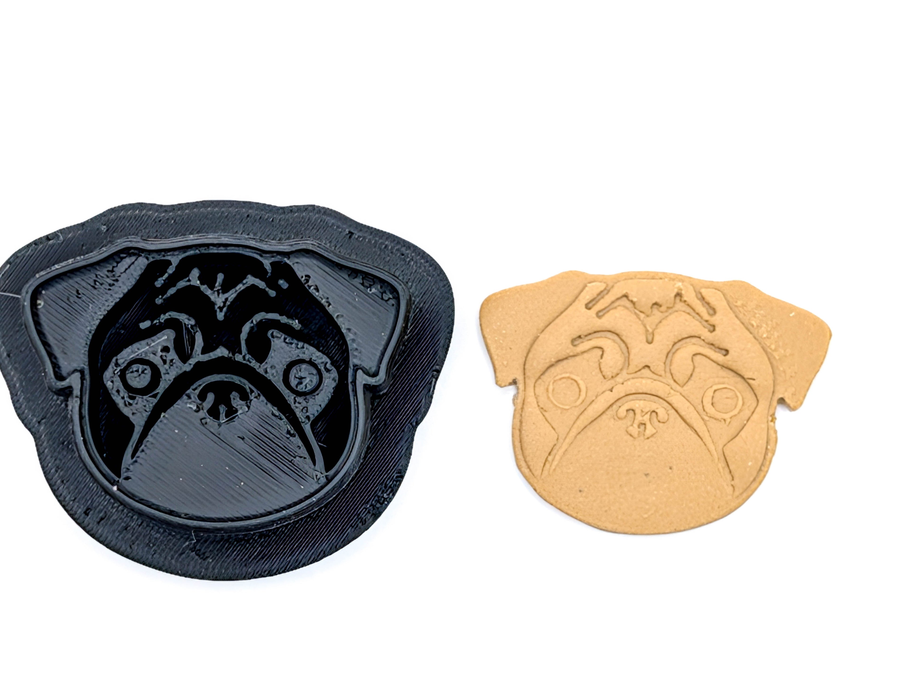 Pug Clay Cutter, Symmetrical Dog Earring Tool with Optional Built-In Loop
