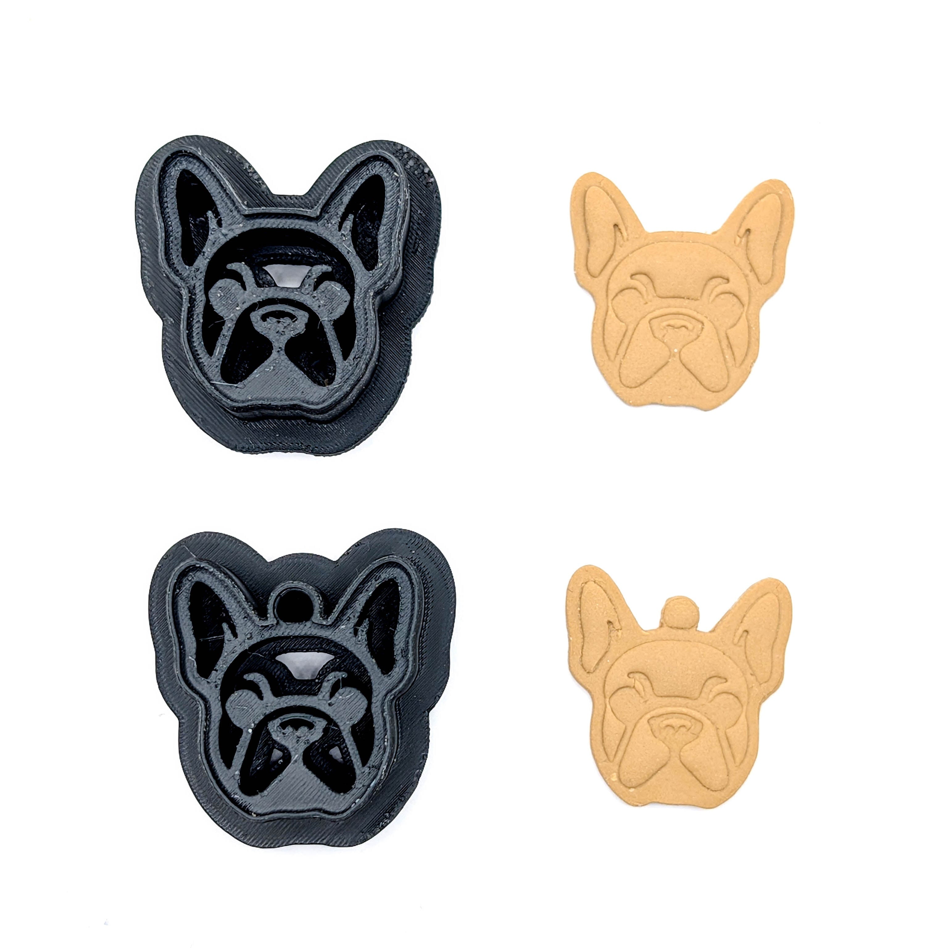 French Bulldog Clay Cutter, Symmetrical Frenchie Earring Tool with Optional Built-In Loop