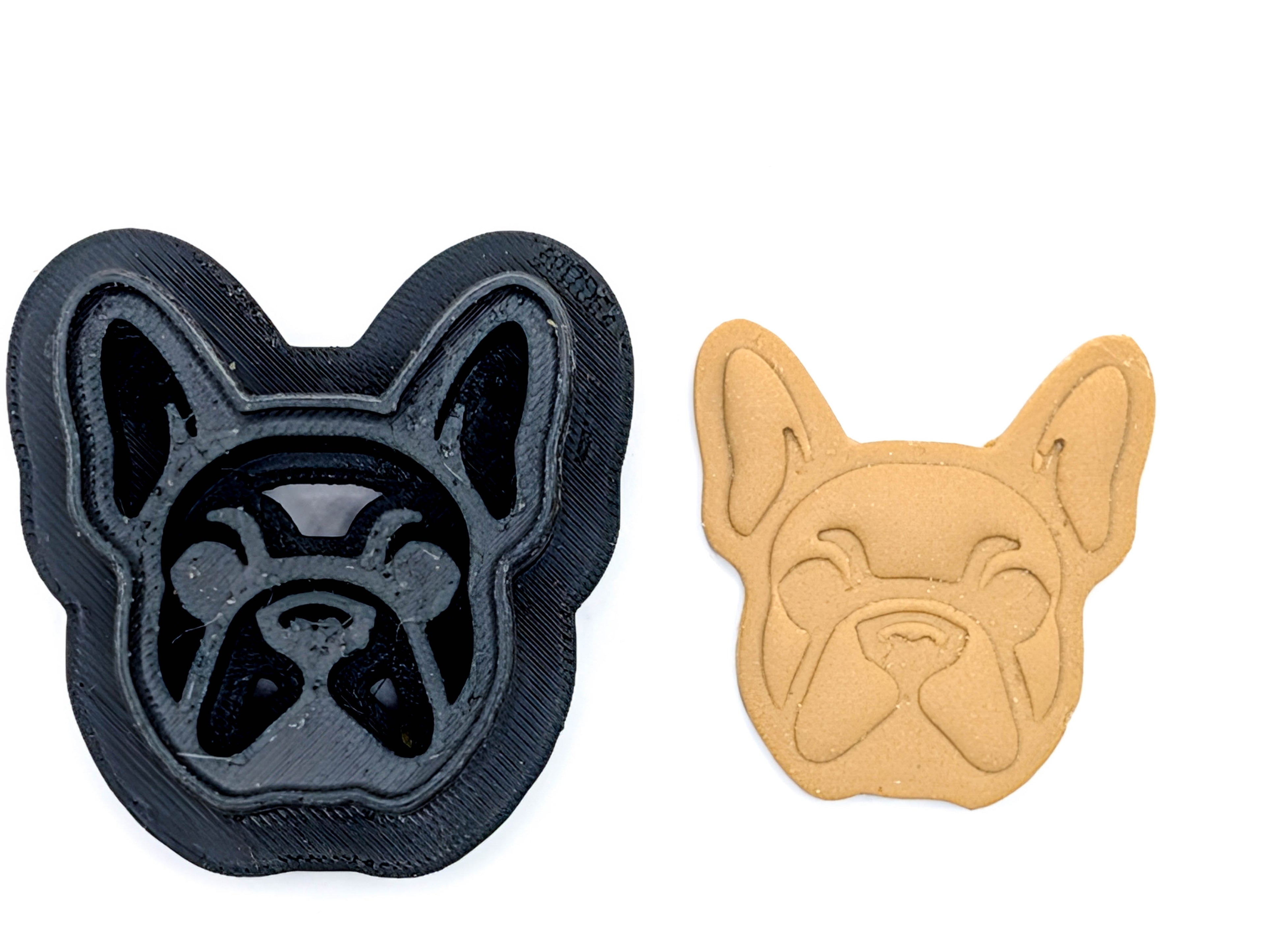French Bulldog Clay Cutter, Symmetrical Frenchie Earring Tool with Optional Built-In Loop