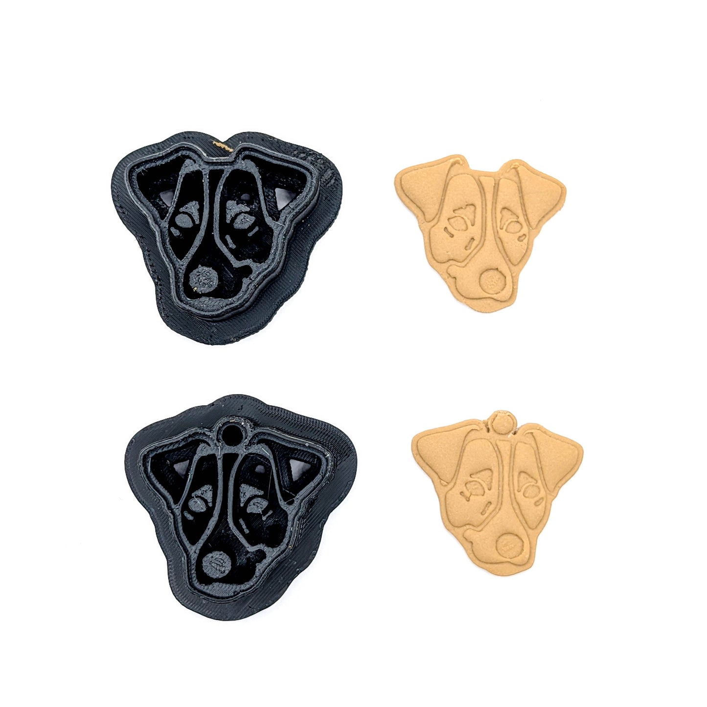 Jack Russell Terrier Clay Cutter, Mirrored Terrier Earring Tool with Optional Built-In Loop