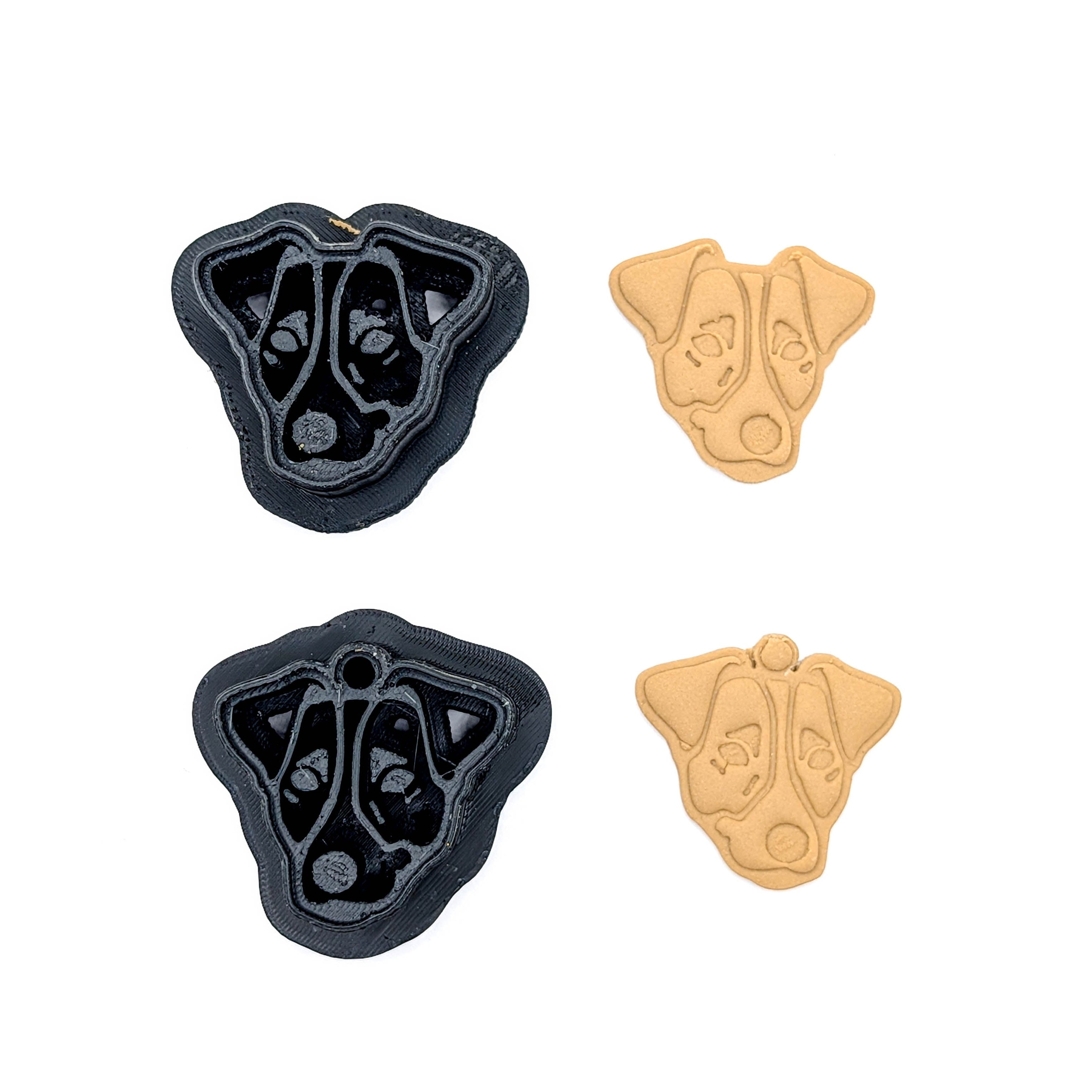 Jack Russell Terrier Clay Cutter, Mirrored Terrier Earring Tool with Optional Built-In Loop