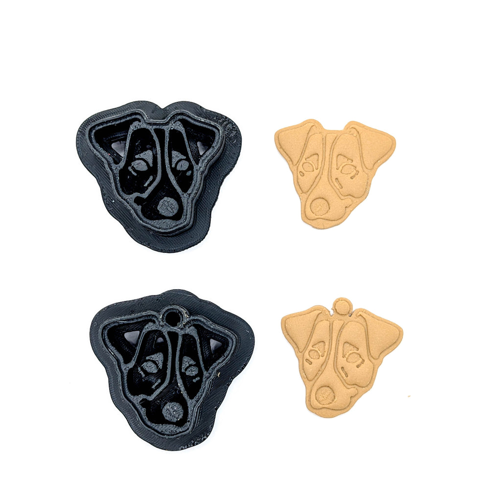 Jack Russell Terrier Clay Cutter, Mirrored Terrier Earring Tool with Optional Built-In Loop