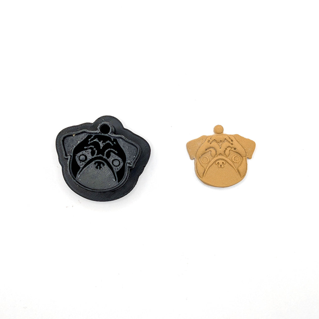 Pug Clay Cutter, Symmetrical Dog Earring Tool with Optional Built-In Loop