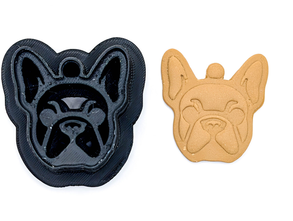 French Bulldog Clay Cutter, Symmetrical Frenchie Earring Tool with Optional Built-In Loop