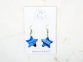 Blue Star Dangle Polymer Clay Earrings