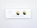 Minimalist Black and White Stud Earring with Gold or Silver Glitter Accent