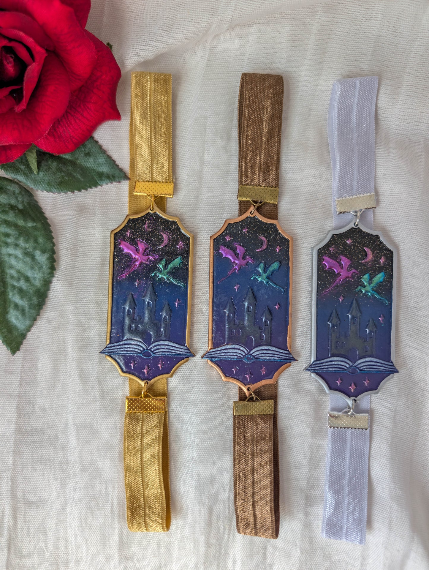 Handmade Elastic Dragon Bookmark, Secure Page Holder for Romantasy Readers and DnD Players