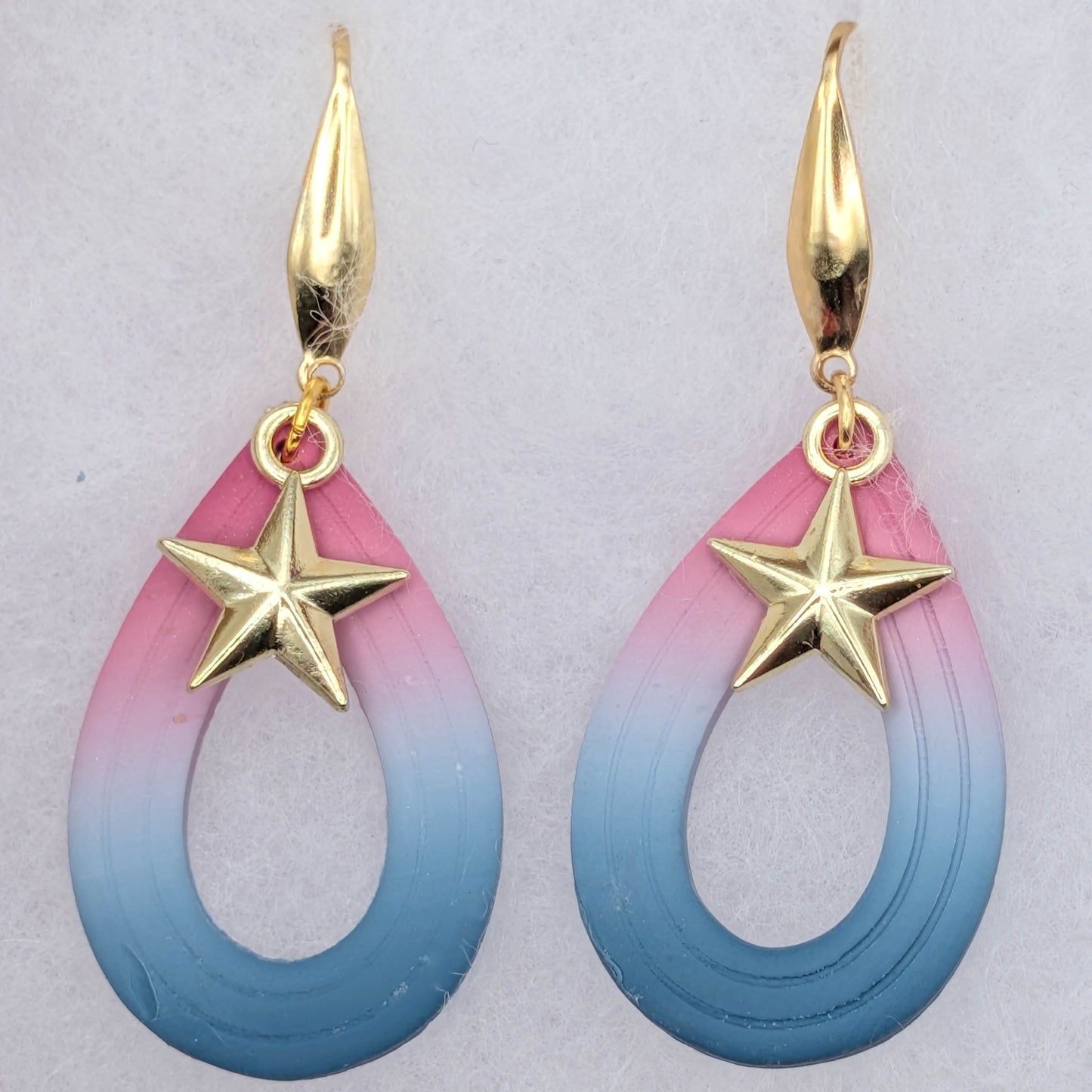 Faded Glory Patriotic Earrings: Handmade Americana Polymer Clay Dangles for USA Celebrations