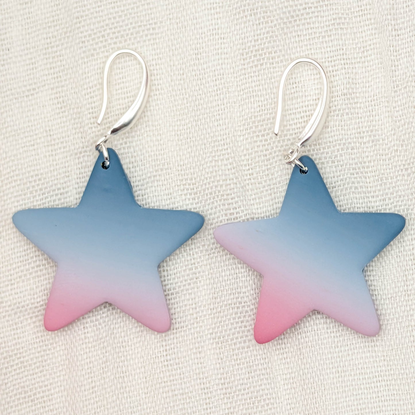Faded Glory Patriotic Earrings: Handmade Americana Polymer Clay Dangles for USA Celebrations