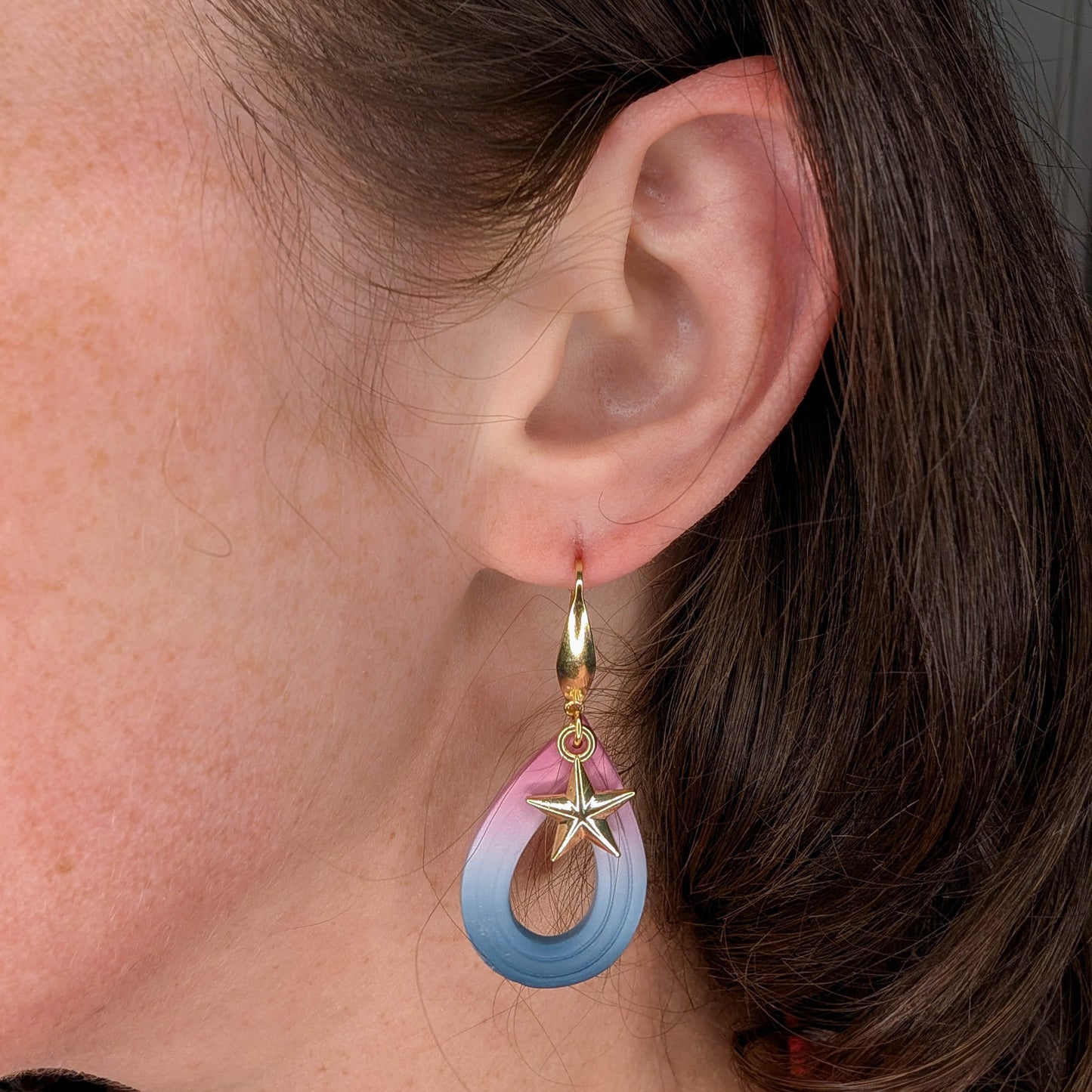 Faded Glory Patriotic Earrings: Handmade Americana Polymer Clay Dangles for USA Celebrations