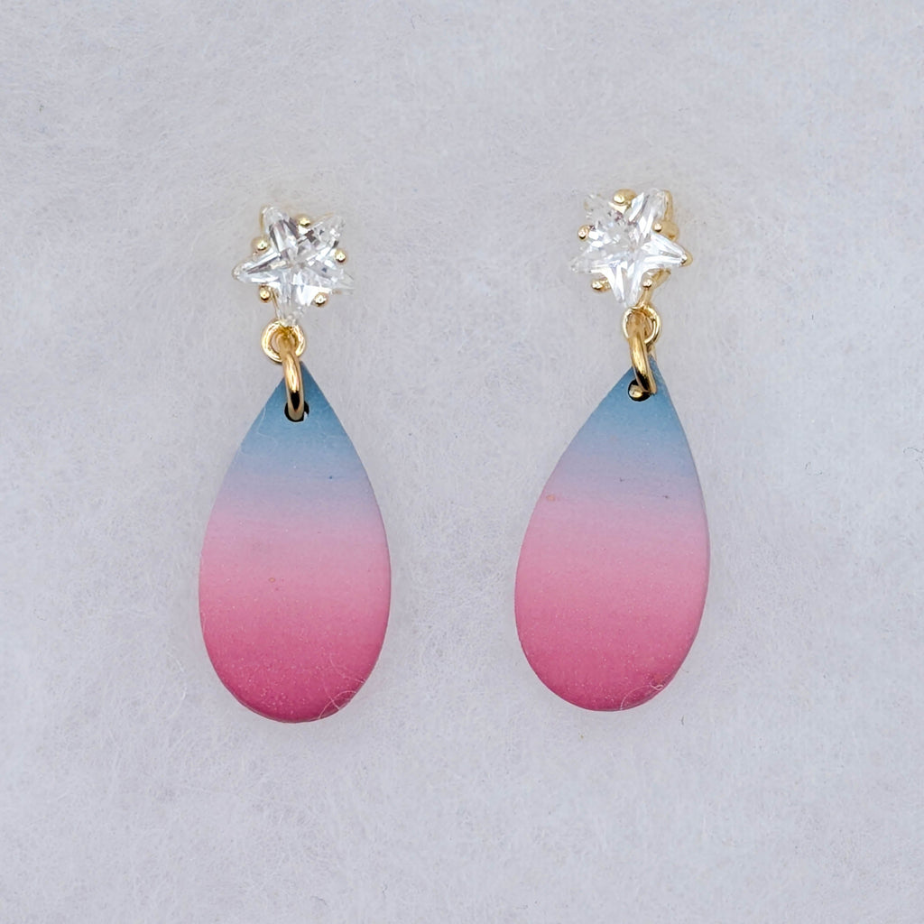 Faded Glory Patriotic Earrings: Handmade Americana Polymer Clay Dangles for USA Celebrations